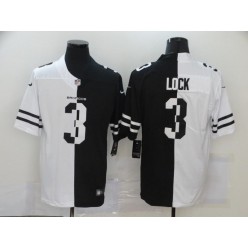 Denver Broncos #3 Drew Lock Black And White Split Vapor Untouchable Limited Jersey
