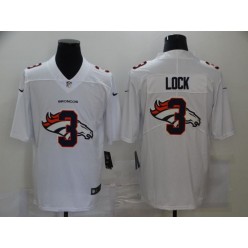 Denver Broncos #3 Drew Lock White Shadow Logo Limited Jersey