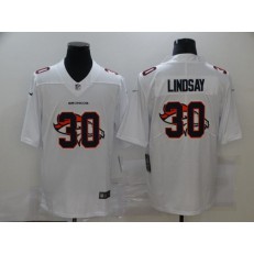 Denver Broncos #30 Phillip Lindsay White Shadow Logo Limited Jersey