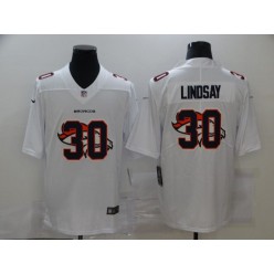 Denver Broncos #30 Phillip Lindsay White Shadow Logo Limited Jersey