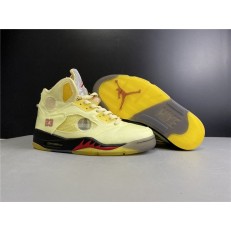 OFF-WHITE x AIR JORDAN 5 RETRO OW 3M SAIL FIRE RED DH8565-100