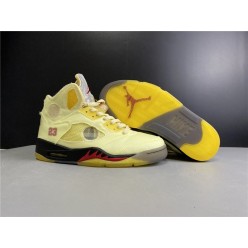 OFF-WHITE x AIR JORDAN 5 RETRO OW 3M SAIL FIRE RED DH8565-100