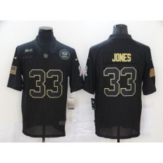 Green Bay Packers #33 Aaron Jones Black 2020 Salute To Service Limited Jersey