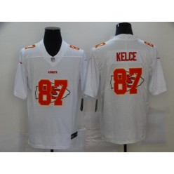 Kansas City Chiefs #87 Travis Kelce White Shadow Logo Limited Jersey