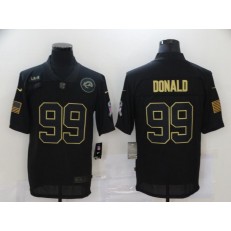 Los Angeles Rams #99 Aaron Donald Black 2020 Salute To Service Limited Jersey