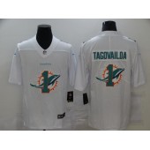 Miami Dolphins #1 Tua Tagovailoa White Shadow Logo Limited Jersey