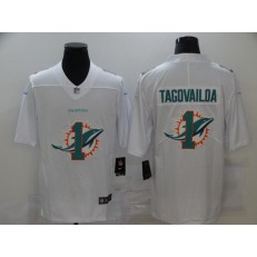 Miami Dolphins #1 Tua Tagovailoa White Shadow Logo Limited Jersey
