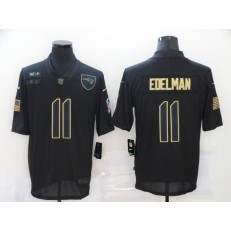 New England Patriots #11 Julian Edelman Black 2020 Salute To Service Limited Jersey