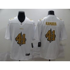 New Orleans Saints #41 Alvin Kamara White Shadow Logo Limited Jersey