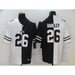 New York Giants #26 Saquon Barkley Black And White Split Vapor Untouchable Limited Jersey