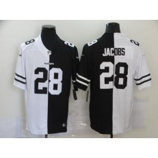 Oakland Raiders #28 Josh Jacobs Black And White Split Vapor Untouchable Limited Jersey
