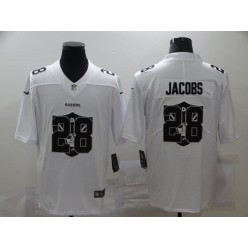 Oakland Raiders #28 Josh Jacobs White Shadow Logo Limited Jersey