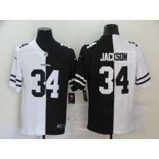 Oakland Raiders #34 Bo Jackson Black And White Split Vapor Untouchable Limited Jersey