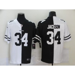 Oakland Raiders #34 Bo Jackson Black And White Split Vapor Untouchable Limited Jersey