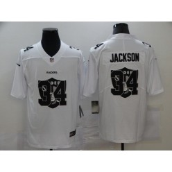 Oakland Raiders #34 Bo Jackson White Shadow Logo Limited Jersey
