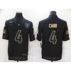 Oakland Raiders #4 Derek Carr Black 2020 Salute To Service Limited Jersey