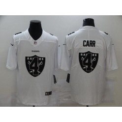 Oakland Raiders #4 Derek Carr White Shadow Logo Limited Jersey