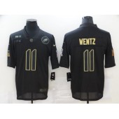 Philadelphia Eagles #11 Carson Wentz Black 2020 Salute To Service Limited Jersey