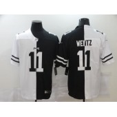 Philadelphia Eagles #11 Carson Wentz Black And White Split Vapor Untouchable Limited Jersey