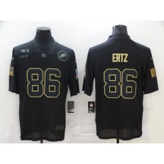 Philadelphia Eagles #86 Zach Ertz Black 2020 Salute To Service Limited Jersey