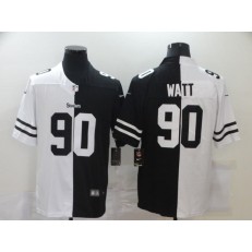 Pittsburgh Steelers #90 T.J. Watt Black And White Split Vapor Untouchable Limited Jersey