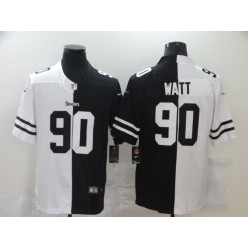 Pittsburgh Steelers #90 T.J. Watt Black And White Split Vapor Untouchable Limited Jersey
