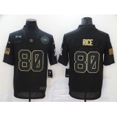San Francisco 49ers #80 Jerry Rice Black 2020 Salute To Service Limited Jersey