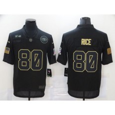 San Francisco 49ers #80 Jerry Rice Black 2020 Salute To Service Limited Jersey