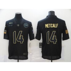 Seattle Seahawks #14 DK Metcalf Black 2020 Salute To Service Limited Jersey
