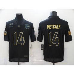 Seattle Seahawks #14 DK Metcalf Black 2020 Salute To Service Limited Jersey