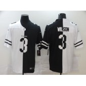 Seattle Seahawks #3 Russell Wilson Black And White Split Vapor Untouchable Limited Jersey