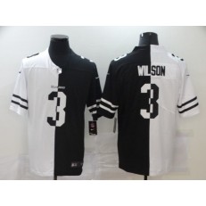 Seattle Seahawks #3 Russell Wilson Black And White Split Vapor Untouchable Limited Jersey
