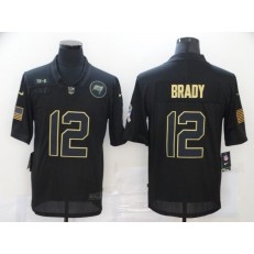 Tampa Bay Buccaneers #12 Tom Brady Black 2020 Salute To Service Limited Jersey