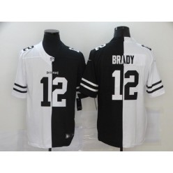 Tampa Bay Buccaneers #12 Tom Brady Black And White Split Vapor Untouchable Limited Jersey