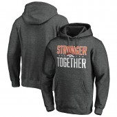Denver Broncos Heather Charcoal Stronger Together Pullover Hoodie