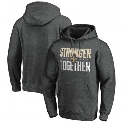 New Orleans Saints Heather Charcoal Stronger Together Pullover Hoodies