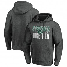 New York Jets Heather Charcoal Stronger Together Pullover Hoodies