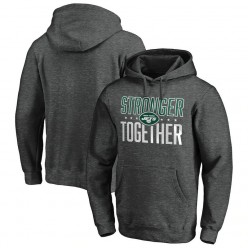 New York Jets Heather Charcoal Stronger Together Pullover Hoodies