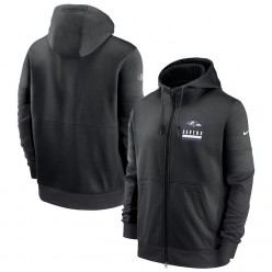 Baltimore Ravens Nike Black Sideline Impact Lockup Performance Full-Zip Hoodie