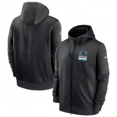 Carolina Panthers Nike Black Sideline Impact Lockup Performance Full-Zip Hoodie