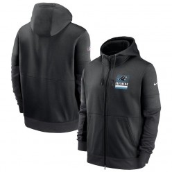 Carolina Panthers Nike Black Sideline Impact Lockup Performance Full-Zip Hoodie