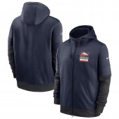 Denver Broncos Nike Navy Sideline Impact Lockup Performance Full-Zip Hoodie