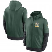 Green Bay Packers Nike Green Sideline Impact Lockup Performance Full-Zip Hoodie