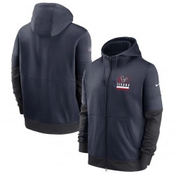 Houston Texans Nike Navy Sideline Impact Lockup Performance Full-Zip Hoodie