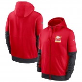 Kansas City Chiefs Nike Red Sideline Impact Lockup Performance Full-Zip Hoodie