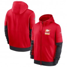 Kansas City Chiefs Nike Red Sideline Impact Lockup Performance Full-Zip Hoodie