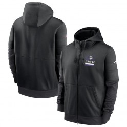 Minnesota Vikings Nike Black Sideline Impact Lockup Performance Full-Zip Hoodie