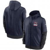 New England Patriots Nike Navy Sideline Impact Lockup Performance Full-Zip Hoodie