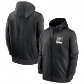 New Orleans Saints Nike Black Sideline Impact Lockup Performance Full-Zip Hoodie