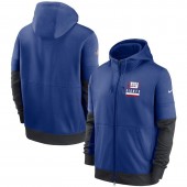 New York Giants Nike Royal Sideline Impact Lockup Performance Full-Zip Hoodie